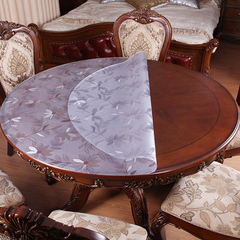 圆桌布PVC防水防油防烫免洗透明圆桌垫餐桌布磨砂水晶板软质玻璃