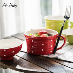 西芙创意可爱碗大碗日式陶瓷带盖泡面碗泡面杯早餐碗家用饭碗餐具