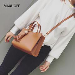 maxhope2016秋冬新款女包韩版韩国流苏木珠手提包斜挎包单肩包