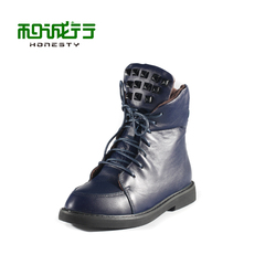 He Chenghang, and new plus 2015 winter fleece warm ladies boots leather boots-wide tide 0810038