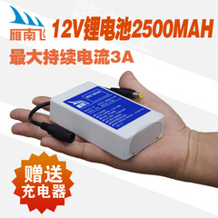 12V2500mAh 18650锂电池组12V充电电池组12V锂电池 送充电器足容