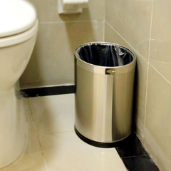 帝梵双层垃圾桶不锈钢椭圆形创意时尚家用卫生间厕所小号窄垃圾筒