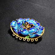 Is 925 Silver Thai import Thailand products burn blue cloisonne craft flower Lotus silver brooch in Europe and women