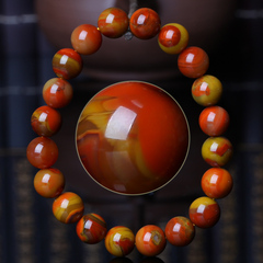 Baowu natural rare chicken yellow Onyx bracelet female male chicken of the warring States Red bracelets benefits