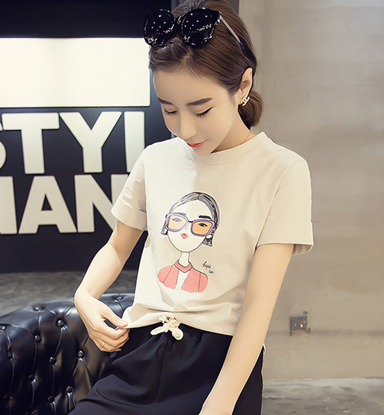 百搭圆领丑女孩短袖t恤衫女【图片 价格 评论】
