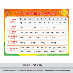 幼儿识字认字海报宣传画 小学汉语拼音字母表挂图贴纸墙贴画SCY16