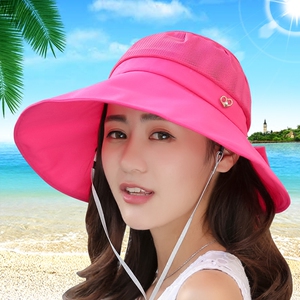 帽子女夏天遮阳帽女防紫外线户外大沿沙滩太阳帽潮防晒可折叠凉帽