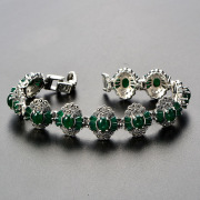 Green agate bracelet 925 Silver Thai fashion female European wind air silver jewelry range optional