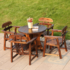 户外庭院家具实木碳化防腐桌椅茶几酒吧休闲阳台花园桌椅组合