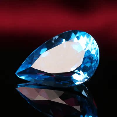 20.29ct天然巴西深海蓝水滴形托帕石裸石戒面2630