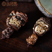 Product margin GE copper gilded silver three-way head Bodhidharma asked, read in between beads of Bodhi DIY accessories