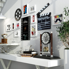 现代曼特尼亚实木相框客厅餐厅玄关创意照片墙/相框墙/相框组合