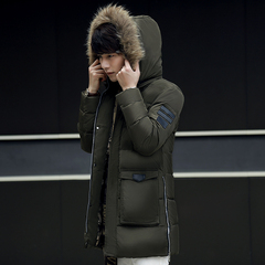 2016韩版短款青少年棉衣男冬装新款毛领连帽加厚保暖休闲衣服