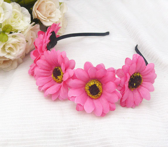 波西米亚发饰花朵饰品清新小菊花太阳花发箍海边发卡表演舞台配饰