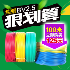 鑫艾克电线电缆 BV2.5平方铜芯电线 家装单芯纯铜国标电线100米