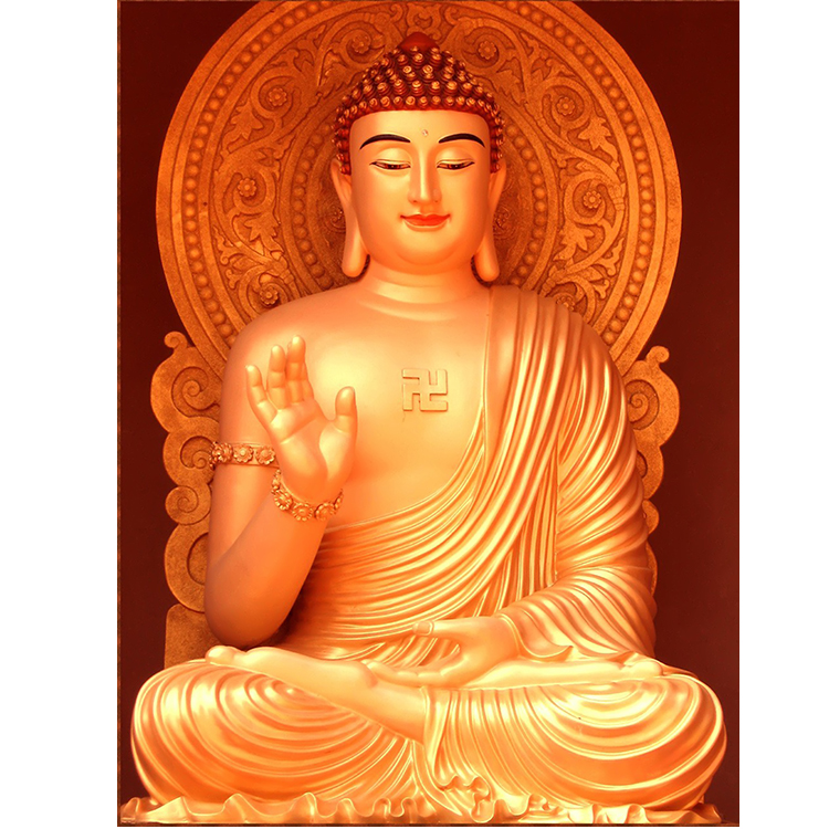 如来佛祖海报订做南无本师释迦牟尼佛像挂画中堂画装饰大海报制作