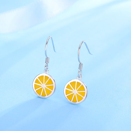 宝缘夏日新款柠檬蜜语925银耳坠清新可爱生日礼物 - 宝缘珠宝旗舰店