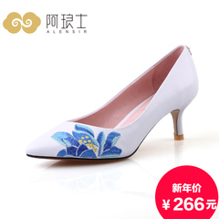 Alang in 2015 and autumn embroidered shoes with stiletto pointy shoes ethnic women high heel shoes 205