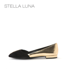 STELLA LUNA 官方正品 女士拼色金属装饰尖平底鞋SF334L24527