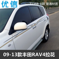 优信丰田RAV4车贴腰线rav4汽车装饰拉花贴纸车身彩条改装一帆风顺