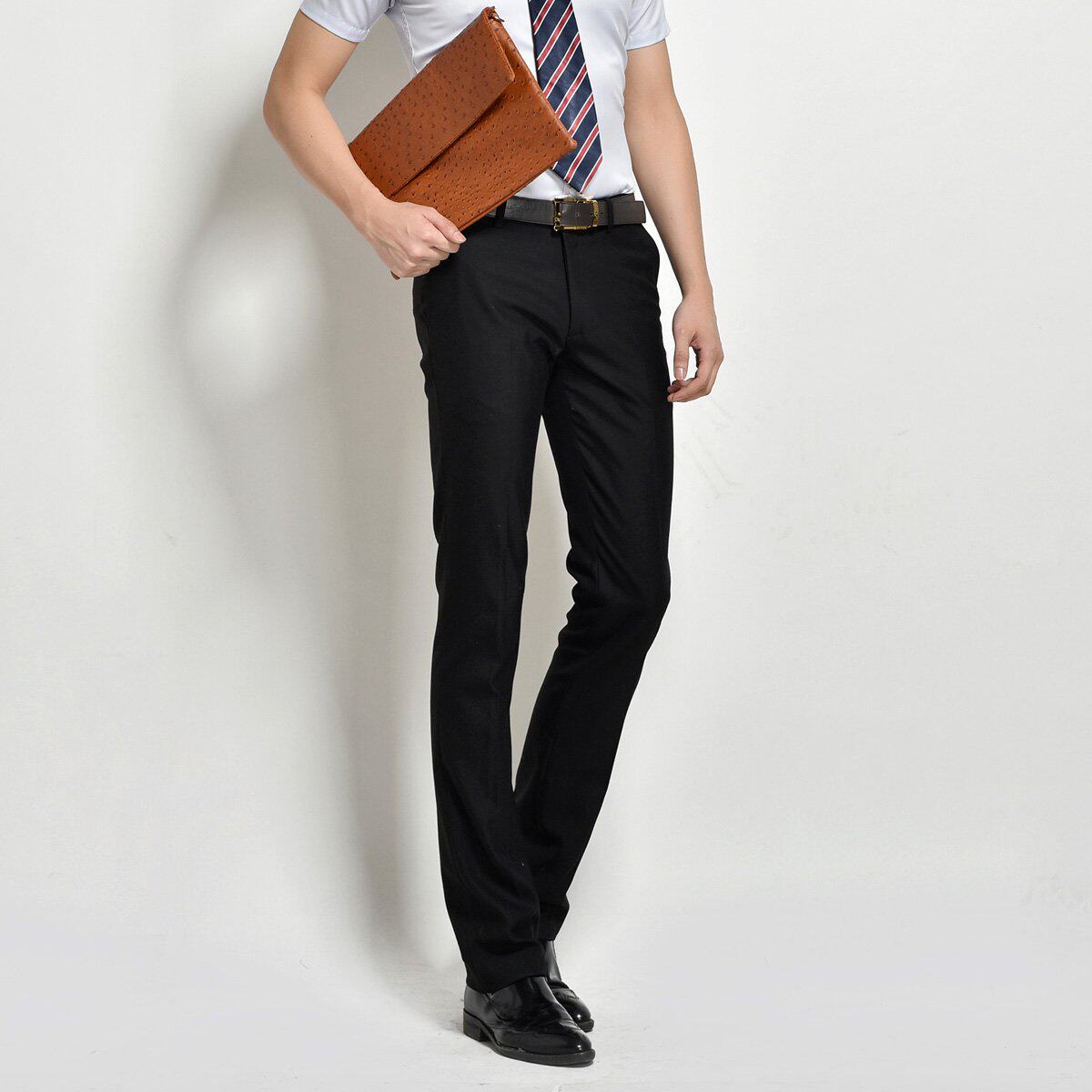 春夏男士西裤正装商务英伦免烫修身休闲西装裤男裤子韩版黑