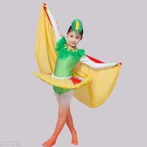 六一表演舞台装小荷风采快乐的布谷鸟小鸟衣服演出服 儿童 带翅膀