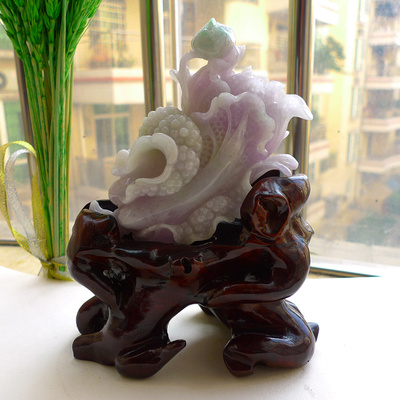 摆件好种紫罗兰精雕白菜(百财)