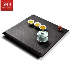 金团茶具乌金石茶盘特价石头茶海黑金石托盘石茶盘直销茶台排水