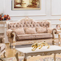 简约欧式布艺沙发组合高档田园客厅转角美式实木大小户型沙发现货