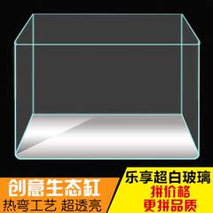 40cm超白鱼缸玻璃透明热弯迷你创意缸乌龟缸生态造景中小型水族箱