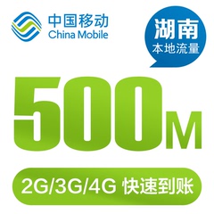 湖南移动流量充值500M 省内流量加油包2G3G4G网络通用 当月有效