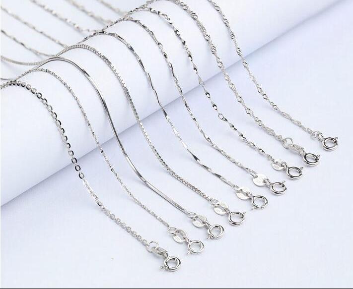 项链女单链子无吊坠配玉坠的链子单买pt950铂金锁骨k白金链子优惠券