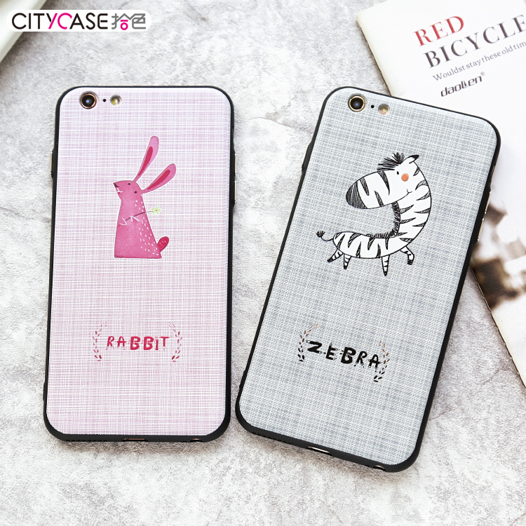 citycase 苹果6手机壳iphone6s手机壳6plus硅胶日韩卡通挂绳软壳产品展示图4