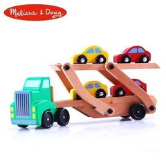 melissa doug儿童节玩具益智 工程车 玩具车木质运输小汽车模型