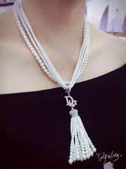 私家定制高档贝珠珍珠字母风格欧美流行珍珠项链女