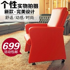 网吧沙发电脑可移动足疗沙发网咖沙发卡座网吧单人沙发椅真皮带轮