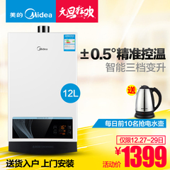 Midea/美的 JSQ22-12WH5D燃气热水器 天然气12升即热式热水器恒温