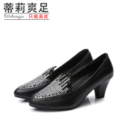 Tilly 2015 summer new cool foot comfort leather shoes low OL temperament asakuchi shoes women's shoes