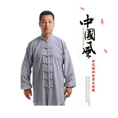 春秋款棉加丝练功服功夫套装 户外运动服中式太极服武术服唐装