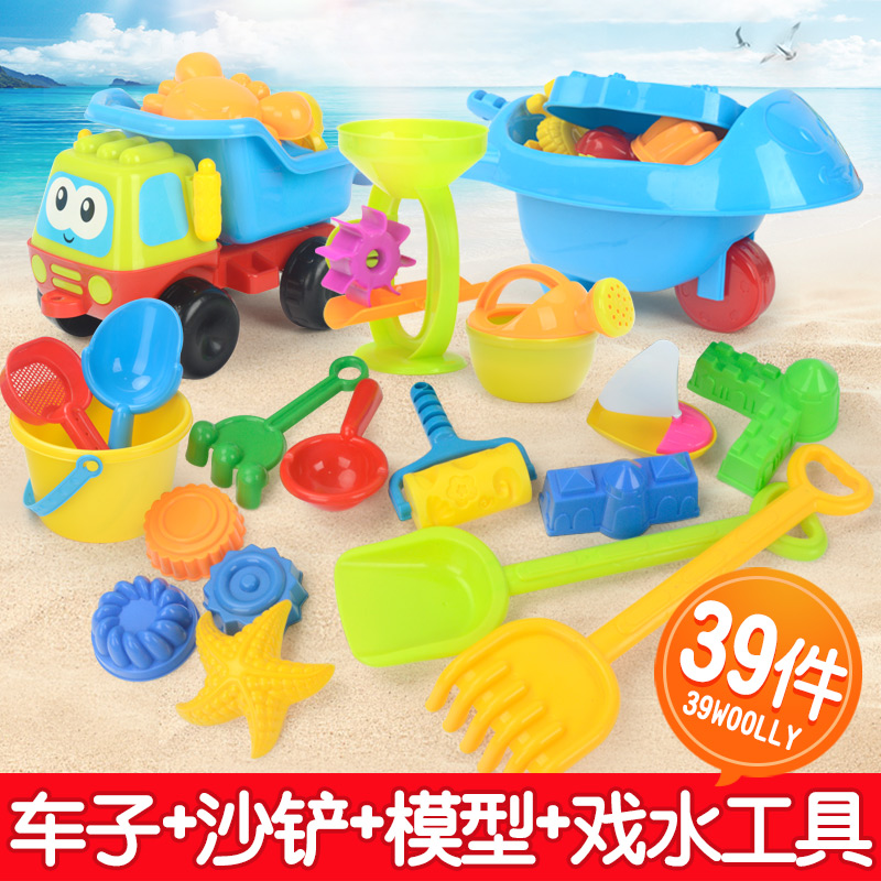 顽兔儿童沙滩戏水玩具套装宝宝大号铲子挖沙沙滩漏水桶工具玩具车产品展示图1