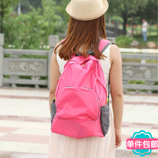 Wood Hui portable Foldable travel knapsack pinkycolor Backpack waterproof travel Storage bagin the Sports bag/Outdoor package/Fitting , Waterproof bags , Backpack category - from Buy2taobao.com to provide professional Taobao agent buy service