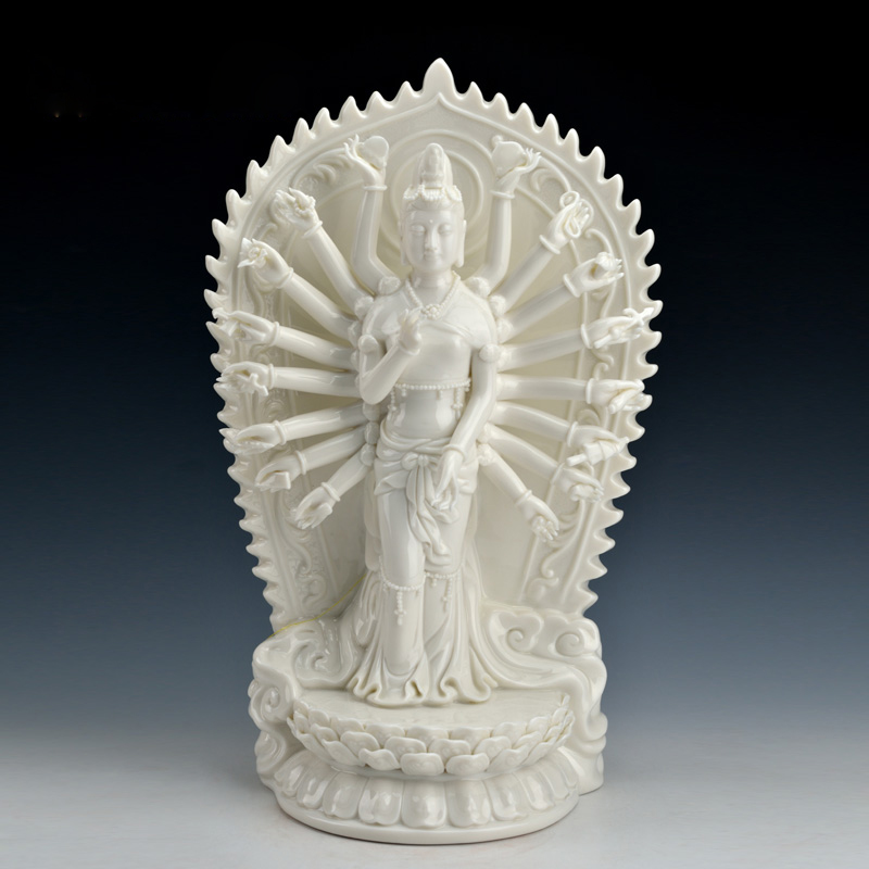 【德化白瓷】32cm十八手观音作品