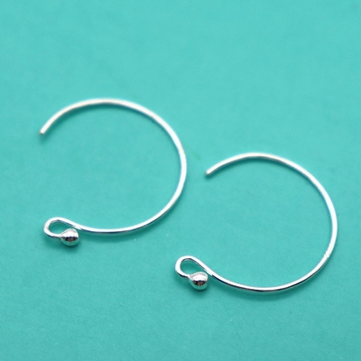 925纯银半圆环波仔耳钩耳环diy饰品配件防过敏耳环耳勾耳钉基础 原价4