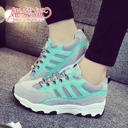 Autumn new style fashion leisure 2015 sneakers tide girls hit the color running shoes with thick soles student women's shoes