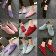 College wind leather flat shoes UK wind strap casual shoes retro shoes leather new students in spring