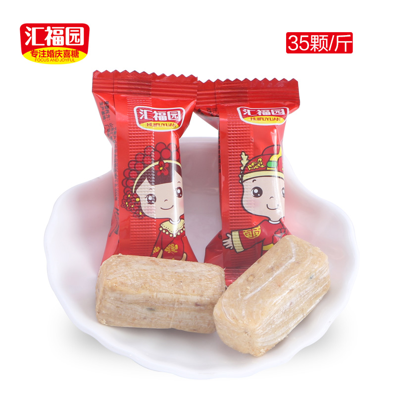 汇福园酥糖 结婚喜糖散装糖果批发500g 新郎新娘款花好月圆酥心糖产品展示图4