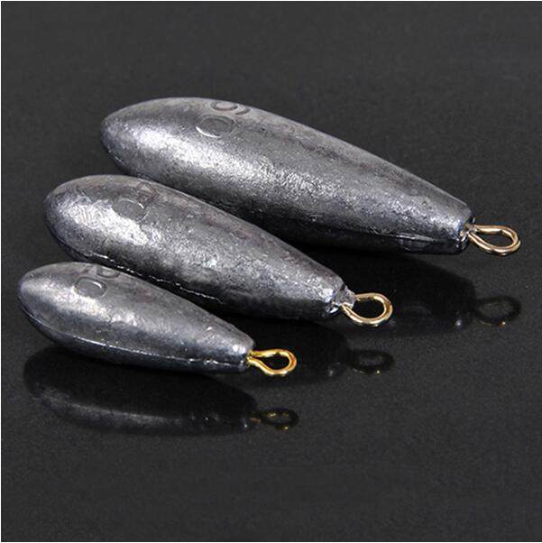 钓鱼带环铅坠20-100克实心海竿远投竿抛杆渔具橄榄铅坠垂钓小配件