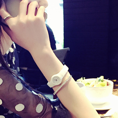 米纳小表盘陶瓷手表女表白色韩版时尚学生女士手表防水石英表手链