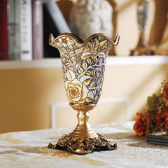欧式家居客厅摆设 奢华浮雕实用花瓶装饰品 创意树脂摆件