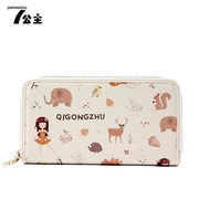 Princess cartoon printed wallet large zip around wallet purse 2015 new tide ladies wallet card package